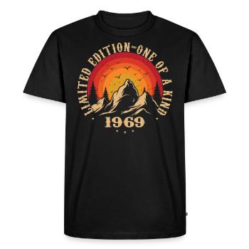 Vintage 1969 Rétro 1969 Cadeau anniversaire 1969 - T-shirt Premium bio Homme - noir - Devant - Nico (187cm)