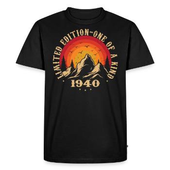 Vintage 1940 Rétro 1940 Cadeau anniversaire 1940 - T-shirt Premium bio Homme - noir - Devant - Nico (187cm)