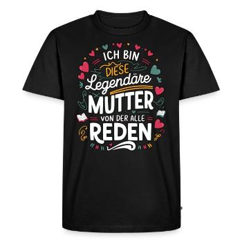 Legendary Mother's Heart & Love Saying - Men's Premium Organic T-Shirt - black - Front - Nico (187cm)
