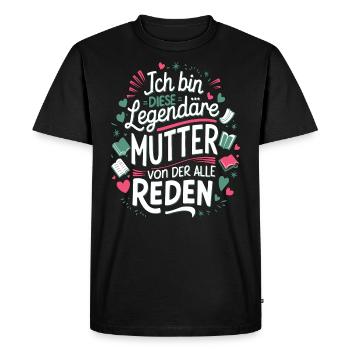 Legendary Mother's Heart & Love Saying - Men's Premium Organic T-Shirt - black - Front - Nico (187cm)