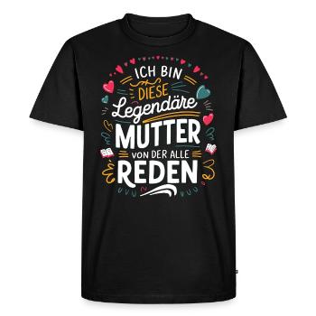 Le cœur et l’amour d’une mère légendaire - T-shirt Premium bio Homme - noir - Devant - Nico (187cm)