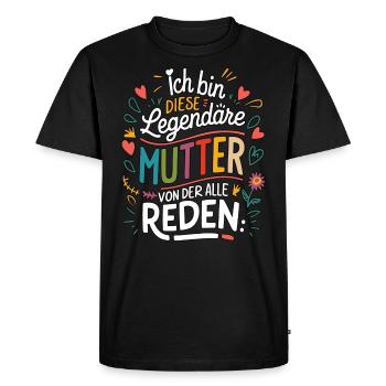 Legendary Mother's Heart & Love Saying - Men's Premium Organic T-Shirt - black - Front - Nico (187cm)