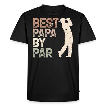 Best Dad By Par Golfing Golf Lover Father's Day - Men's Premium Organic T-Shirt - black - Front - Nico (187cm)