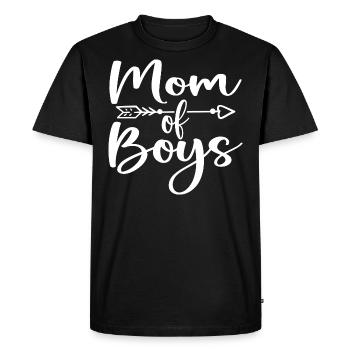 Maman de Garçons - Cadeau Fête des Mères - T-shirt Premium bio Homme - noir - Devant - Nico (187cm)
