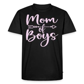 Maman de Garçons - Cadeau Fête des Mères - T-shirt Premium bio Homme - noir - Devant - Nico (187cm)