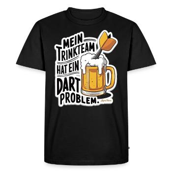 Mon équipe de buveurs a un problème de fléchettes - T-shirt Premium bio Homme - noir - Devant - Nico (187cm)
