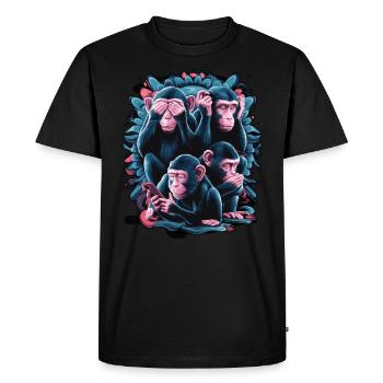 singe sage avec téléphone portable drôle multi conception multimédia - T-shirt Premium bio Homme - noir - Devant - Nico (187cm)