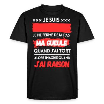 Je suis personalisable ... - T-shirt Premium bio Homme - noir - Devant - Nico (187cm)