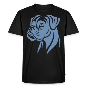 Chien Boxer Tête Silhouette Minimaliste - T-shirt Premium bio Homme - noir - Devant - Nico (187cm)