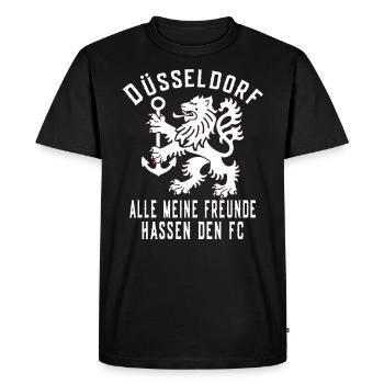 Dusseldorf Lion Anchor All My Friends Hate - Men's Premium Organic T-Shirt - black - Front - Nico (187cm)
