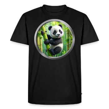 Baby Panda Animal - Men's Premium Organic T-Shirt - black - Front - Nico (187cm)