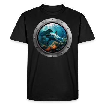 Shark Animal - 2 - Men's Premium Organic T-Shirt - black - Front - Nico (187cm)