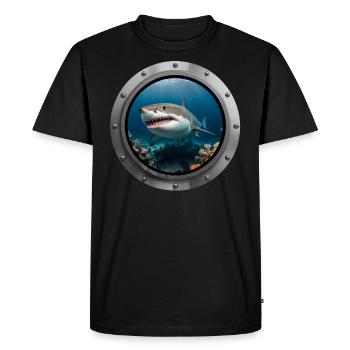 Shark Animal - 3 - Men's Premium Organic T-Shirt - black - Front - Nico (187cm)