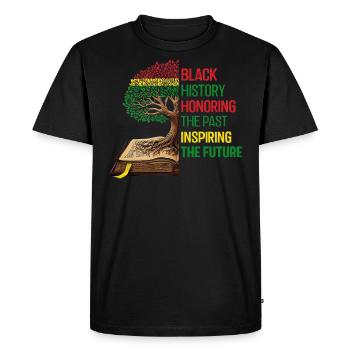 Honorer le passé Inspirer l’avenir tshirt - T-shirt Premium bio Homme - noir - Devant - Nico (187cm)