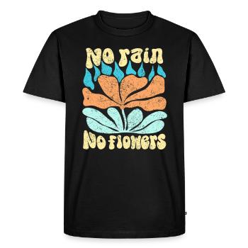 No Rain No Flowers abstract design for gardeners - Men's Premium Organic T-Shirt - black - Front - Nico (187cm)