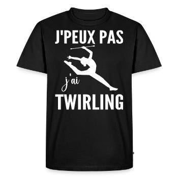 I can't I twirling humor woman twirling - Men's Premium Organic T-Shirt - black - Front - Nico (187cm)