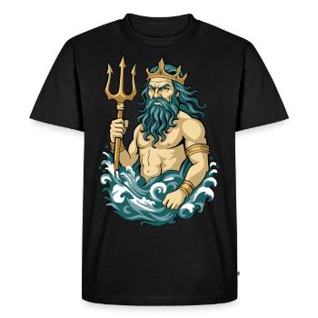 Poseidon - Men's Premium Organic T-Shirt - black - Front - Nico (187cm)