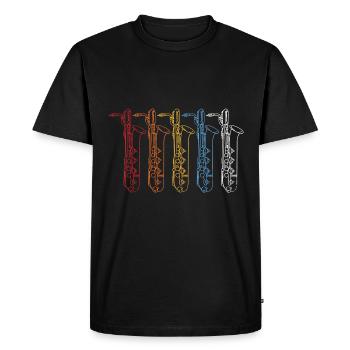 Jazz Lover Instrument de Musique Rétro Saxophone - T-shirt Premium bio Homme - noir - Devant - Nico (187cm)