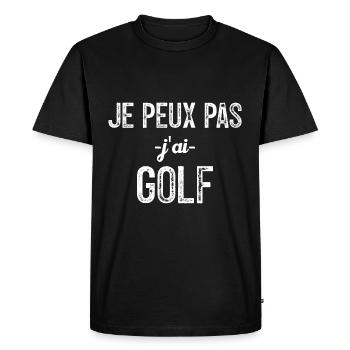 je peux pas j ai golf - T-shirt Premium bio Homme - noir - Devant - Nico (187cm)