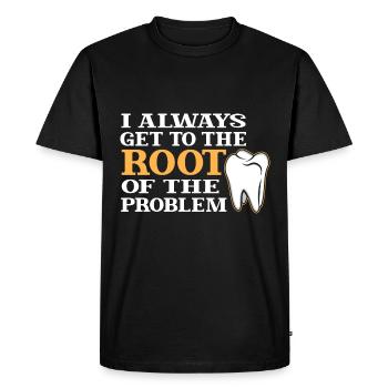 Always straight to the heart of the problem - Men's Premium Organic T-Shirt - black - Front - Nico (187cm)
