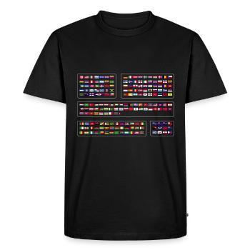 Drapeaux internationaux du monde - Drapeaux des pays - T-shirt Premium bio Homme - noir - Devant - Nico (187cm)