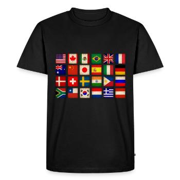 Drapeaux internationaux du monde - Drapeaux des pays - T-shirt Premium bio Homme - noir - Devant - Nico (187cm)