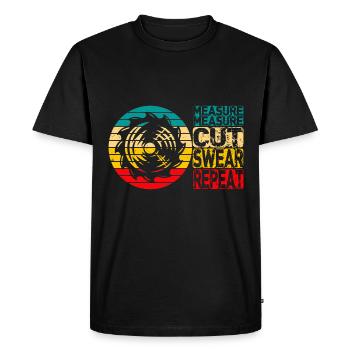 Mesure Coupe Jurer Répéter Charpentier - T-shirt Premium bio Homme - noir - Devant - Nico (187cm)