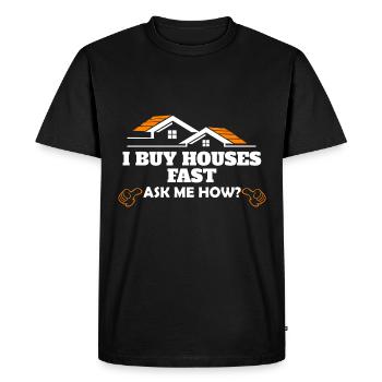 J’achète des maisons rapidement Agent d’investissement immobilier - T-shirt Premium bio Homme - noir - Devant - Nico (187cm)