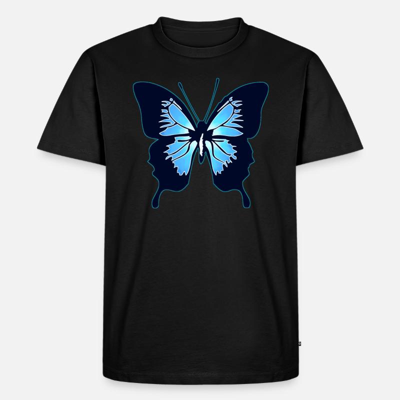Blauer Schmetterling - Männer Premium Bio T-Shirt - Schwarz