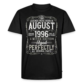 Naissance août 1996 Légendes 25 ans - T-shirt Premium bio Homme - noir - Devant - Nico (187cm)