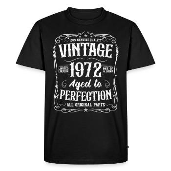 1972 Birthday Vintage 1972 Retro Gift - Men's Premium Organic T-Shirt - black - Front - Nico (187cm)
