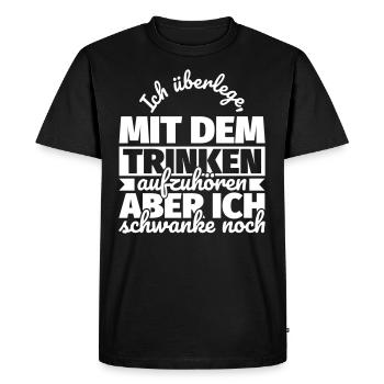 Alkohol lustiger Spruch saufen - Männer Premium Bio T-Shirt - Schwarz - Vorne - Nico (187cm)
