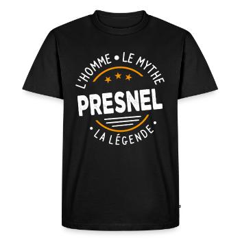 Presnel L'Homme Le Mythe La Légende - T-shirt Premium bio Homme - noir - Devant - Nico (187cm)