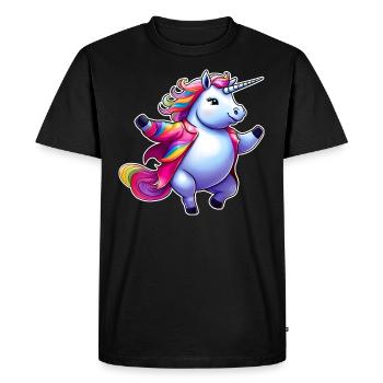 Mignon Dansant Grosse Licorne - T-shirt Premium bio Homme - noir - Devant - Nico (187cm)