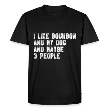 J’aime le bourbon et mon chien Whiskey Kentucky - T-shirt Premium bio Homme - noir - Devant - Nico (187cm)
