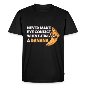 N’établissez jamais de contact visuel lorsque vous mangez des bananes - T-shirt Premium bio Homme - noir - Devant - Nico (187cm)