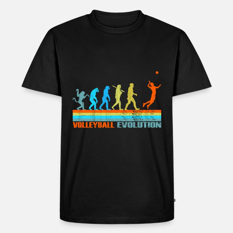 Volleyball Evolution retro Geschenk - Männer Premium Bio T-Shirt - Schwarz