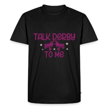 Talk Derby To Me Roller Derby Patins à roulettes - T-shirt Premium bio Homme - noir - Devant - Nico (187cm)