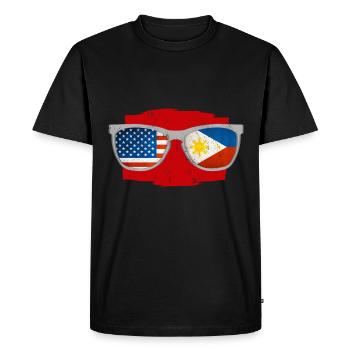 Amitié philippino-américaine - T-shirt Premium bio Homme - noir - Devant - Nico (187cm)