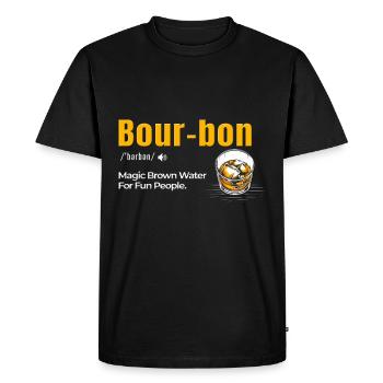 Bourbon Magic Brown water for jokers - Men's Premium Organic T-Shirt - black - Front - Nico (187cm)