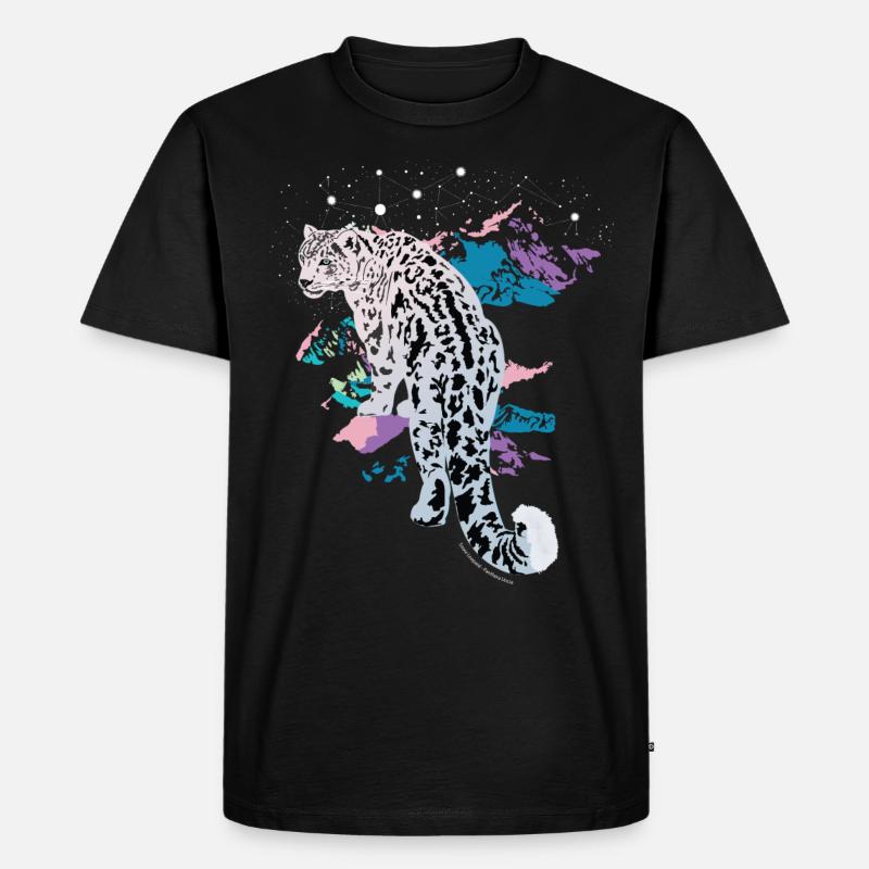 Snow Leopard - Männer Premium Bio T-Shirt - Schwarz
