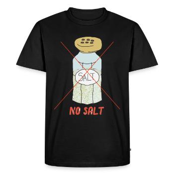 no salt - Men's Premium Organic T-Shirt - black - Front - Nico (187cm)