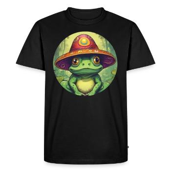 Grenouille psychédélique II - T-shirt Premium bio Homme - noir - Devant - Nico (187cm)