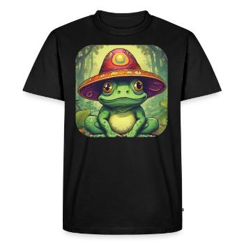 Grenouille psychédélique I - T-shirt Premium bio Homme - noir - Devant - Nico (187cm)
