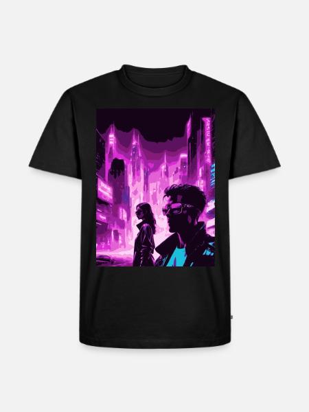 2reborn CyberCity Cybercrime Cyberlove 4 - Männer Premium Bio T-Shirt - Schwarz