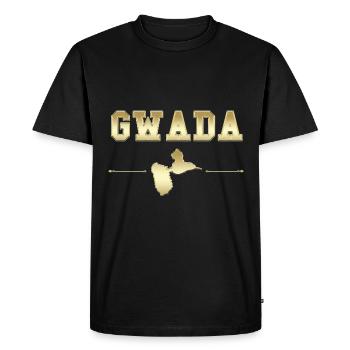 Gwada Ile De la Guadeloupe Or - T-shirt Premium bio Homme - noir - Devant - Nico (187cm)