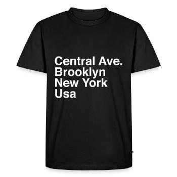 Central Ave Brooklyn New York États-Unis - T-shirt Premium bio Homme - noir - Devant - Nico (187cm)
