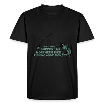 fishing, pike, northern, - Men's Premium Organic T-Shirt - black - Front - Nico (187cm)