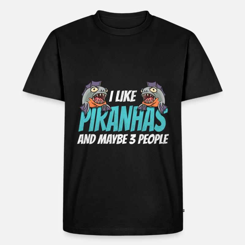 Piranha Geschenk - Männer Premium Bio T-Shirt - Schwarz