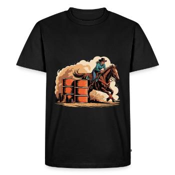 Rodéo de coureur de barils - T-shirt Premium bio Homme - noir - Devant - Nico (187cm)